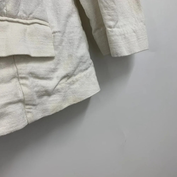 Anthropologie Elevenses Women's Cropped 1 Button Cotton Blazer SIze 12 - Picture 5 of 13
